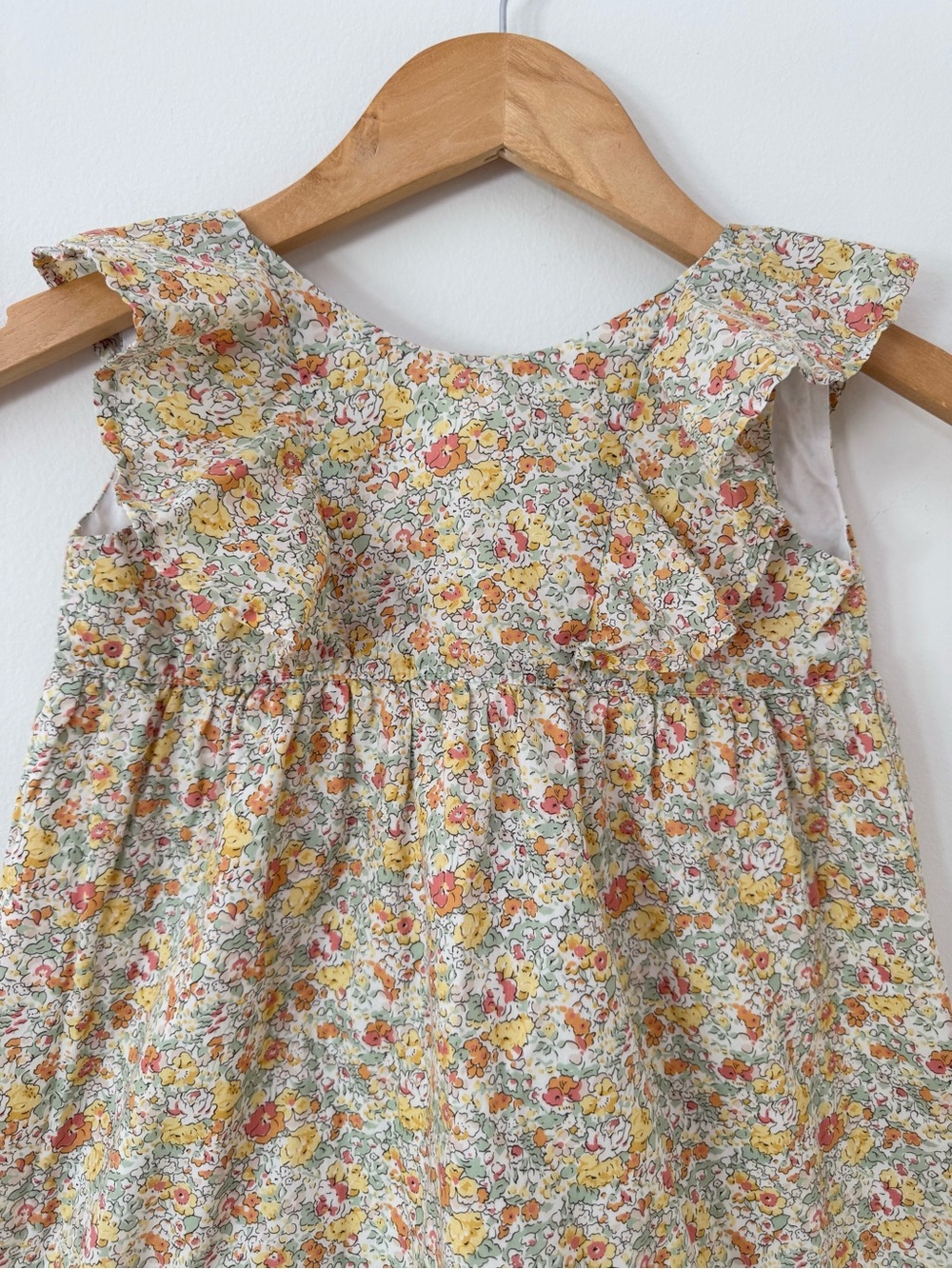 Olivier London Liberty Print Floral Dress Yellow, Orange & Green Size 4/5 EUC - Picture 5 of 14